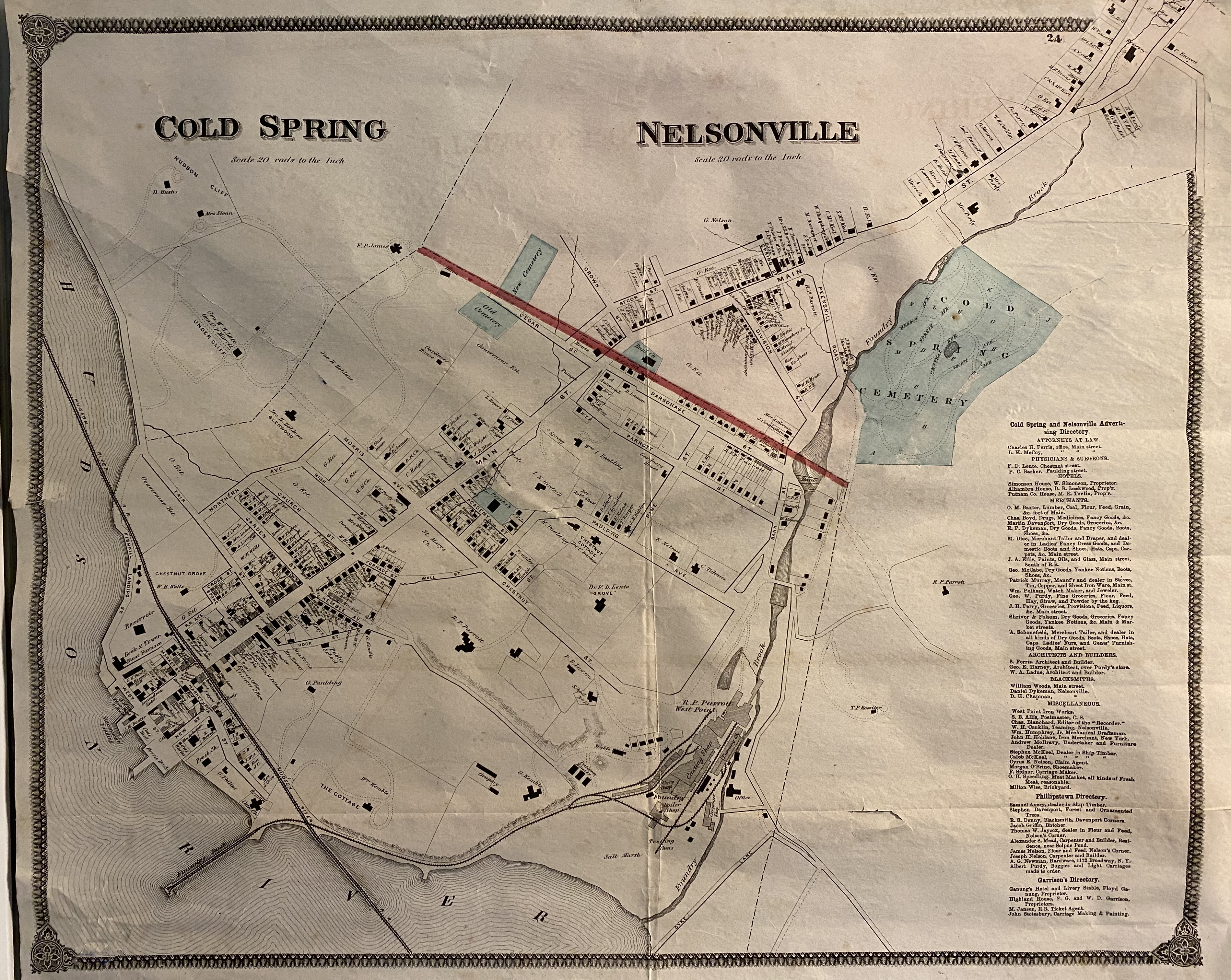 Old Map of Nelsonville and Cold Spring