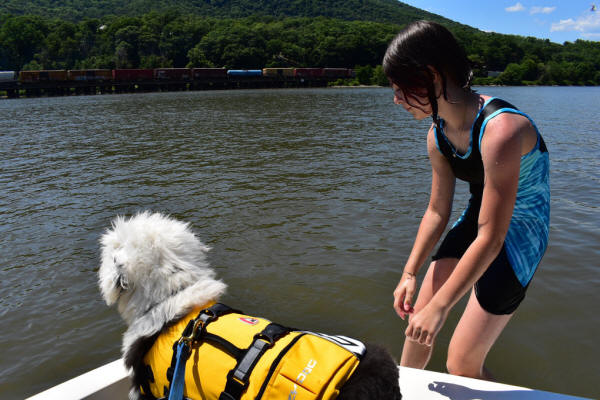 Katie & Rufie on Boat